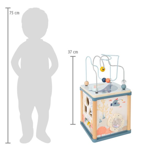 Didaktička kocka Podvodni svijet s motoričkom petljom, labirintom i morskim motivima