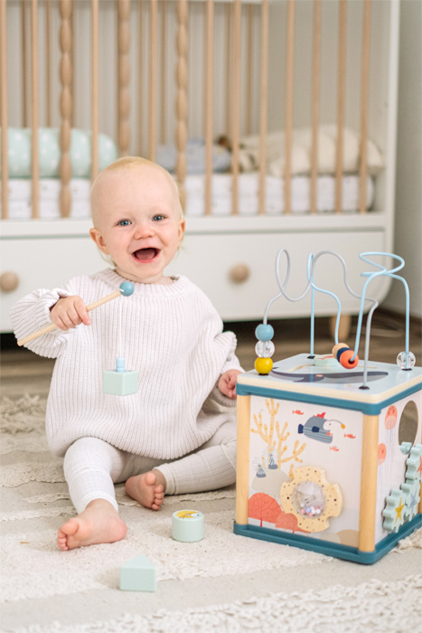 Didaktička kocka Podvodni svijet s motoričkom petljom, labirintom i morskim motivima