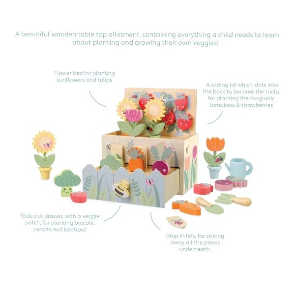 Didaktička igračka Moj prvi cvjetnjak – drveni set za sadnju i igru učenja.